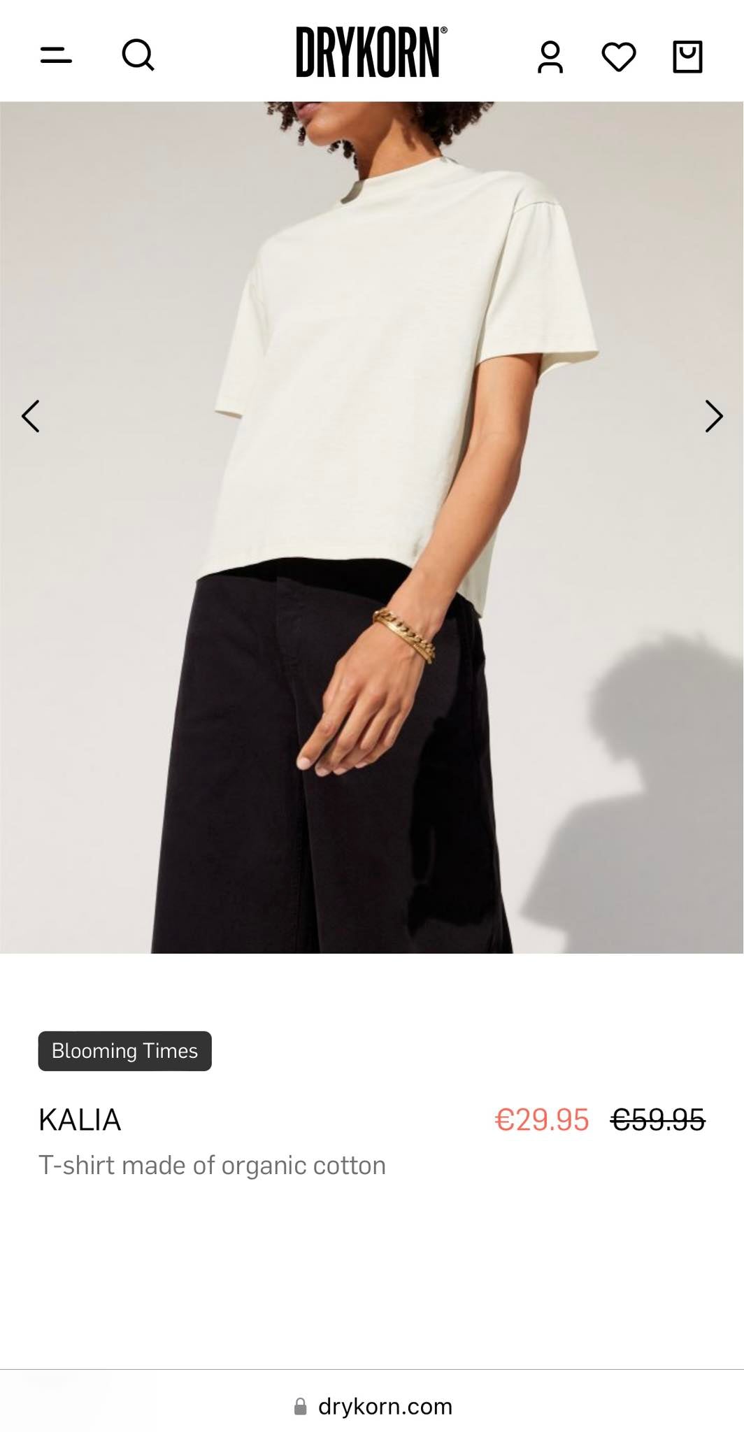 Biały bawełniany T-Shirt koszulka DRYKORN - M