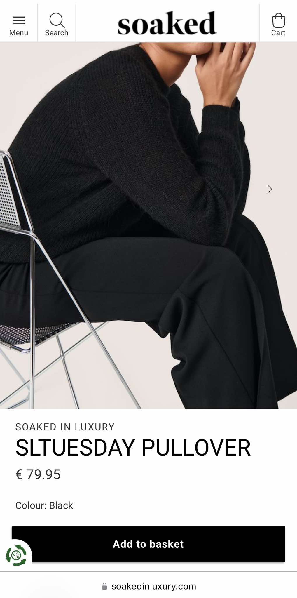 Zielony khaki wełniany (wełna i alpaka) sweter Soaked - M