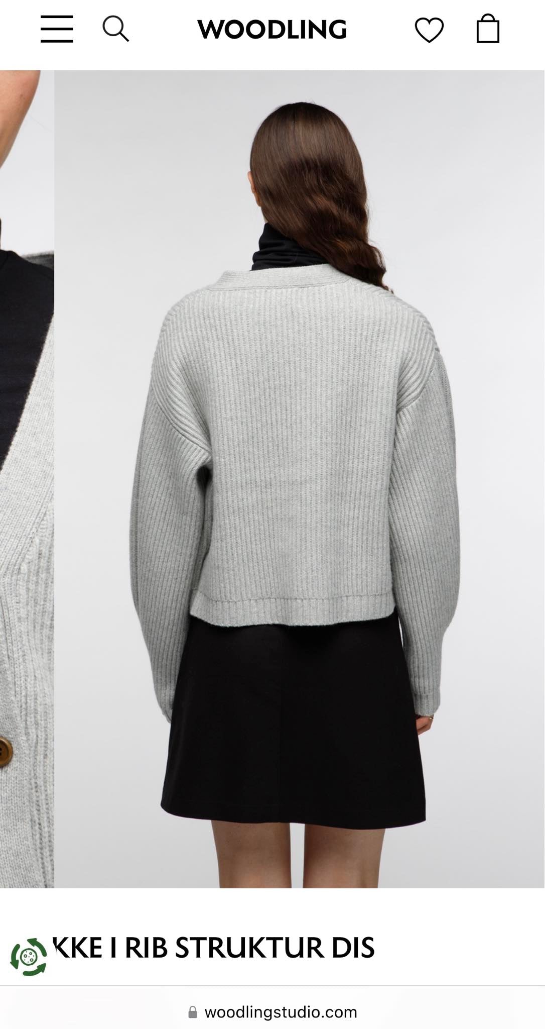 Morski wełniany (merino) gruby kardigan WOODLING - M