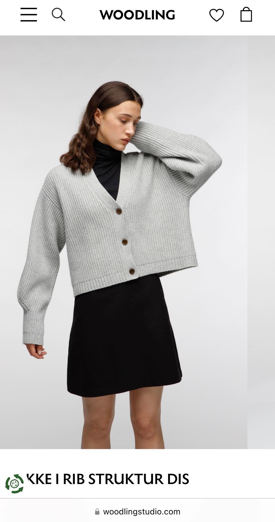 Morski wełniany (merino) gruby kardigan WOODLING - M