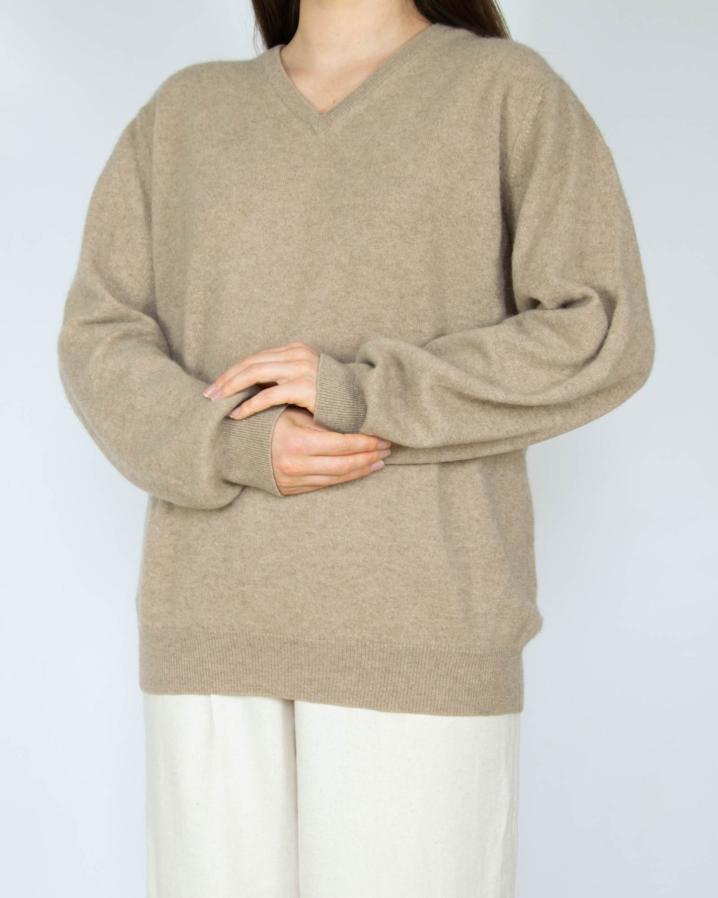 Beżowy kaszmirowy sweter Tchibo - XL
