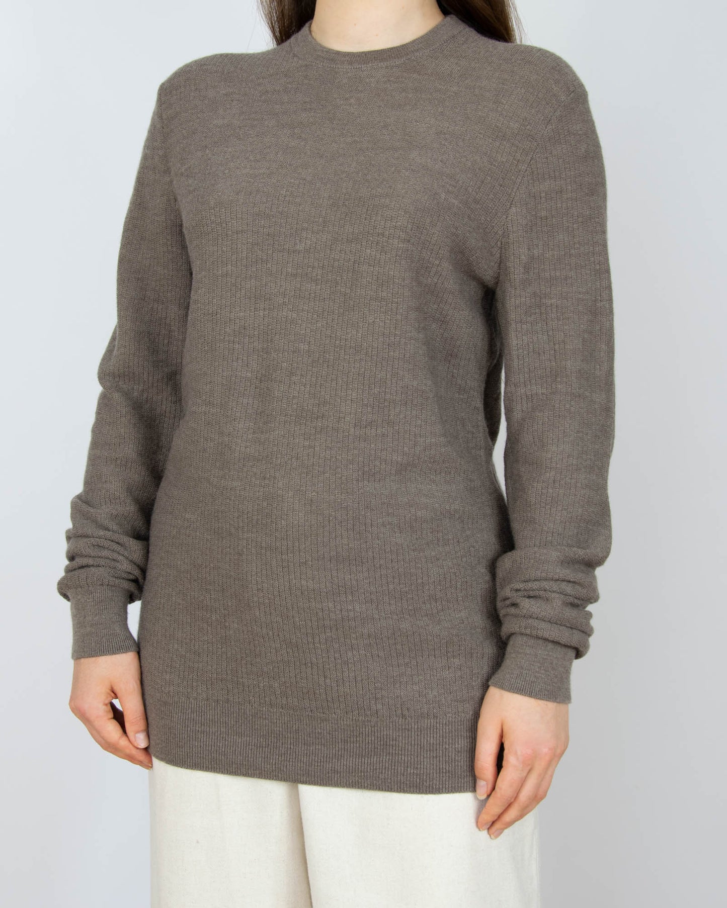 Beżowy wełniany (premium merino) sweter MR. CAPUCHIN