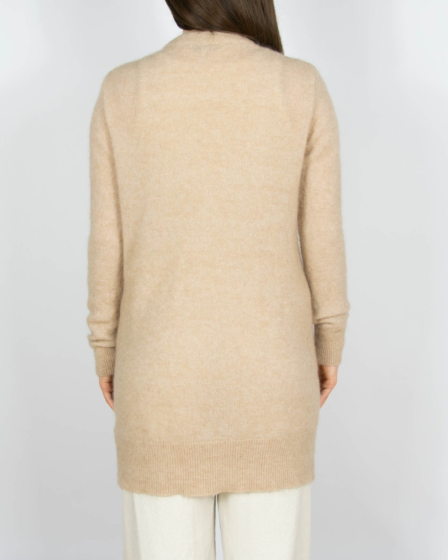 Beżowy (wełna + moher) kardigan DONNA - S