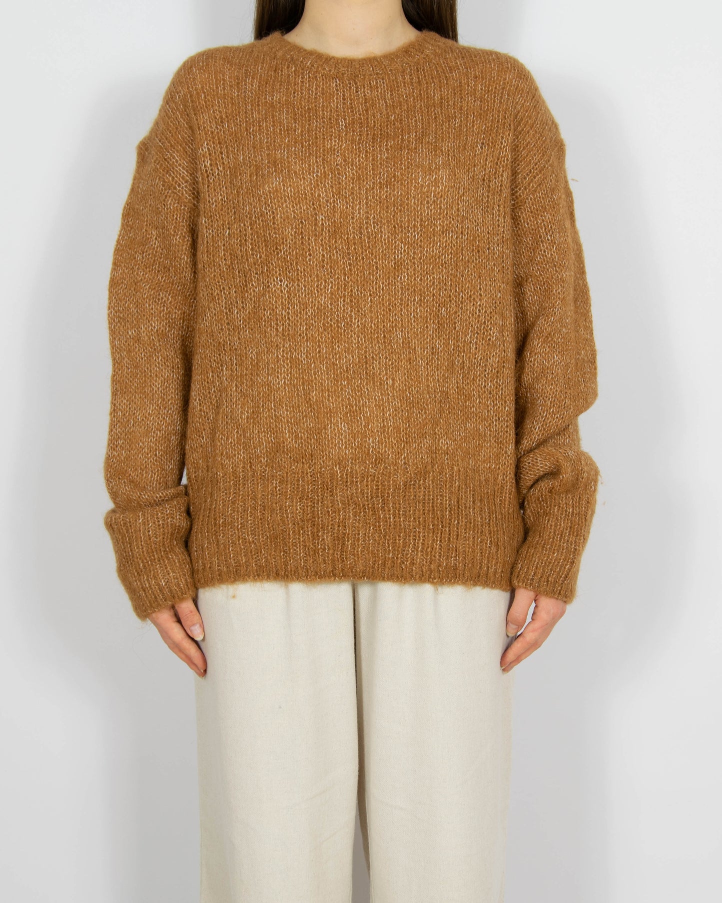 Brązowy wełniany (wełna + alpaka) sweter H&M - M