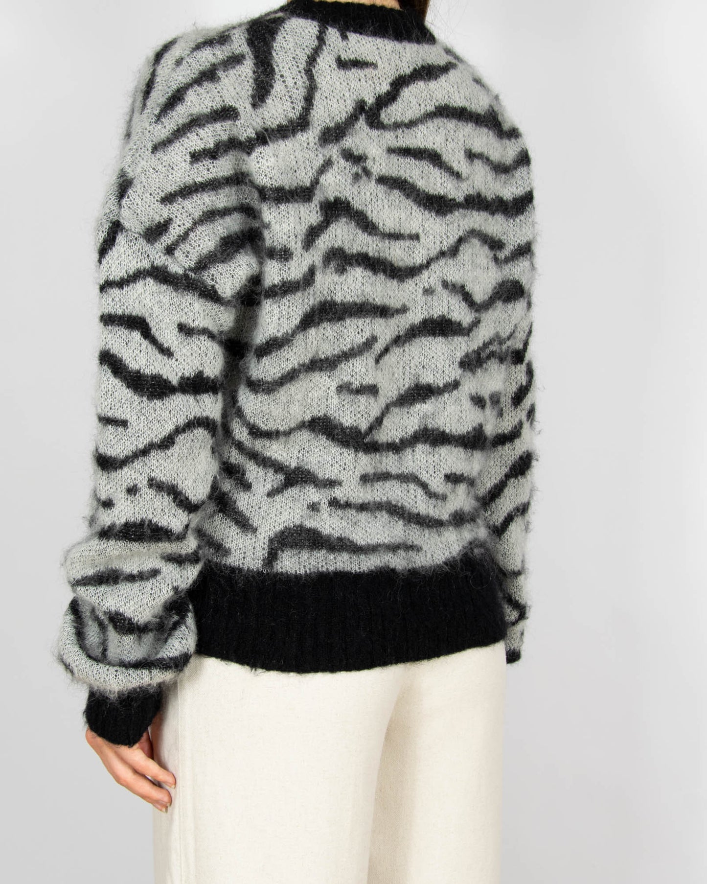 Szaro czarny (wełna + moher) sweter CUSTOMMADE - S/M