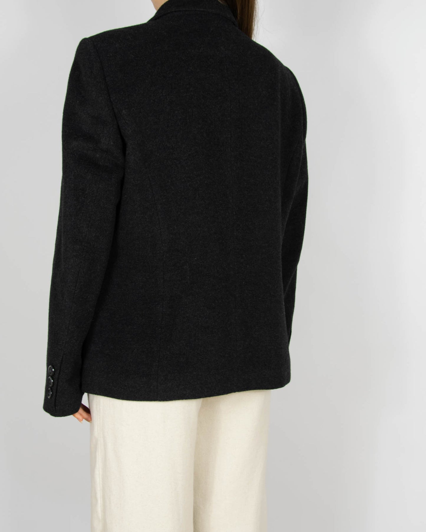Czarna (wełna + angora) marynarka BASLER - XL