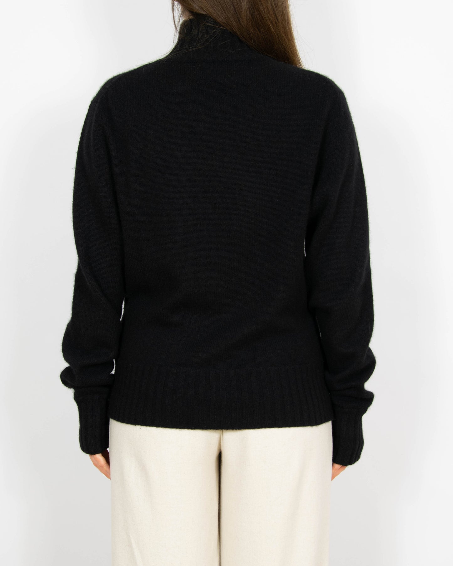 Czarny gruby kaszmirowy sweter Jake's - M/L