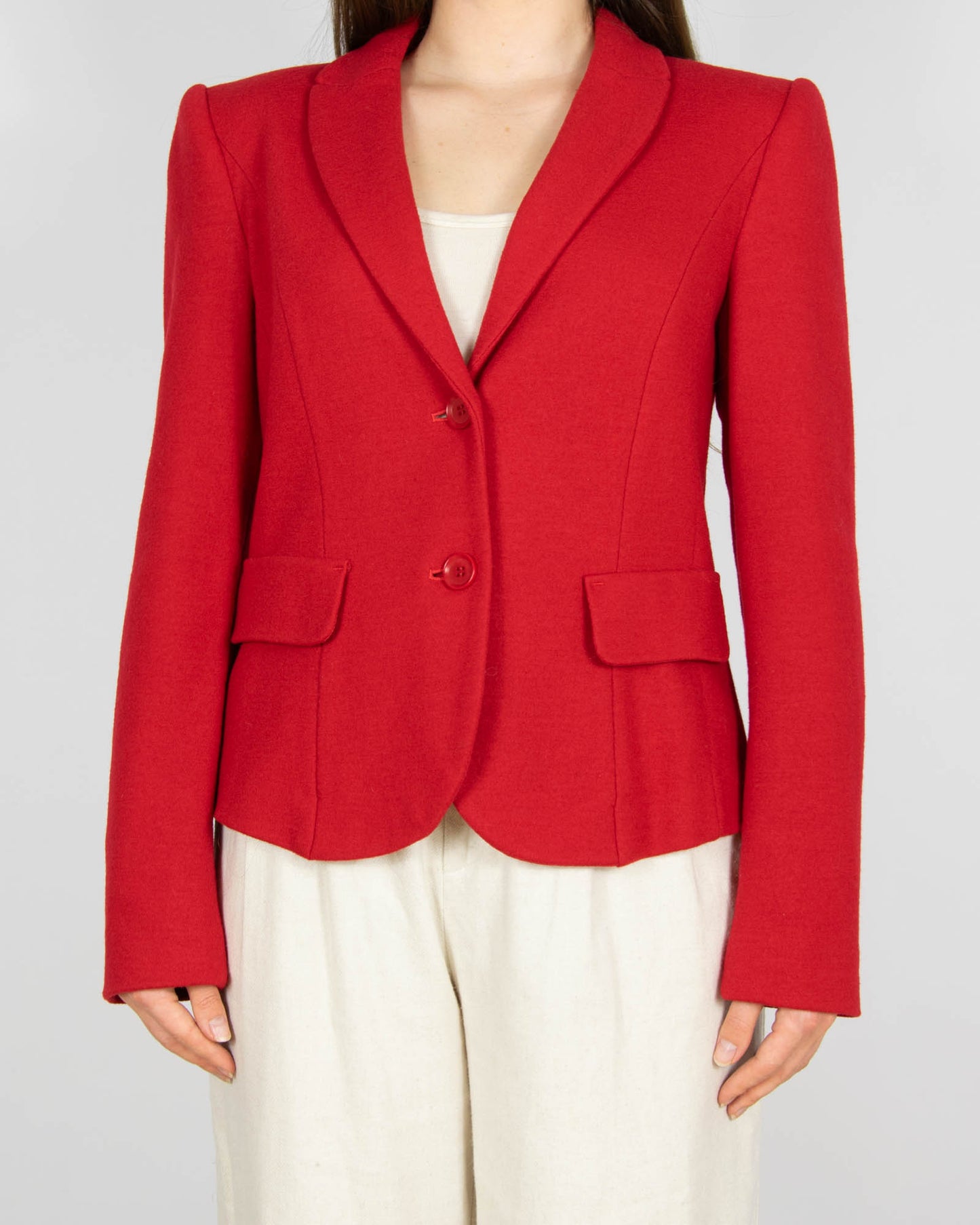 Czerwony (wełna + kaszmir) blazer MARC CAIN - M