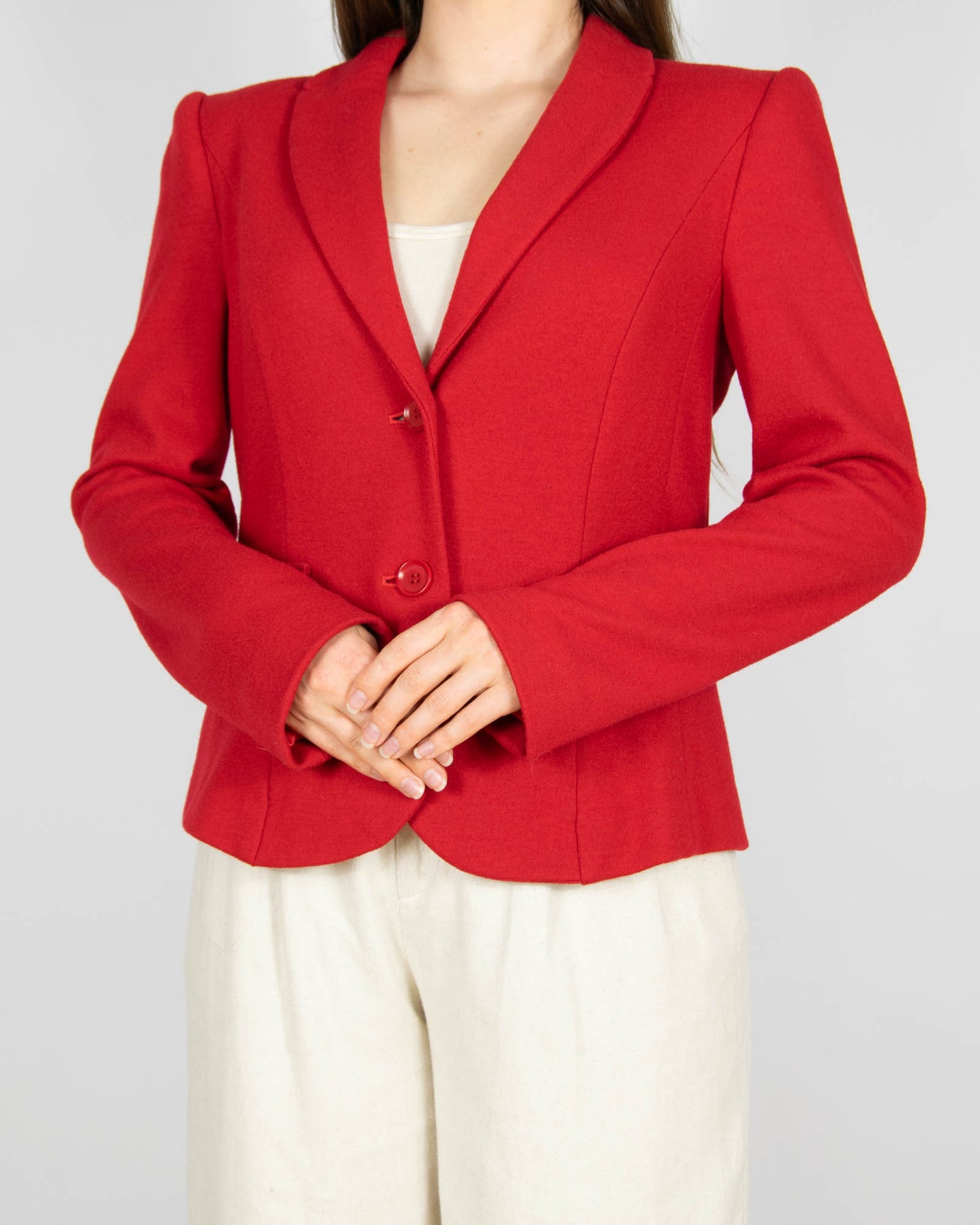Czerwony (wełna + kaszmir) blazer MARC CAIN - M