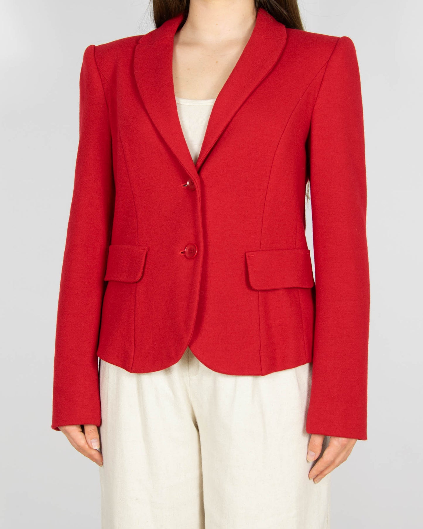 Czerwony (wełna + kaszmir) blazer MARC CAIN