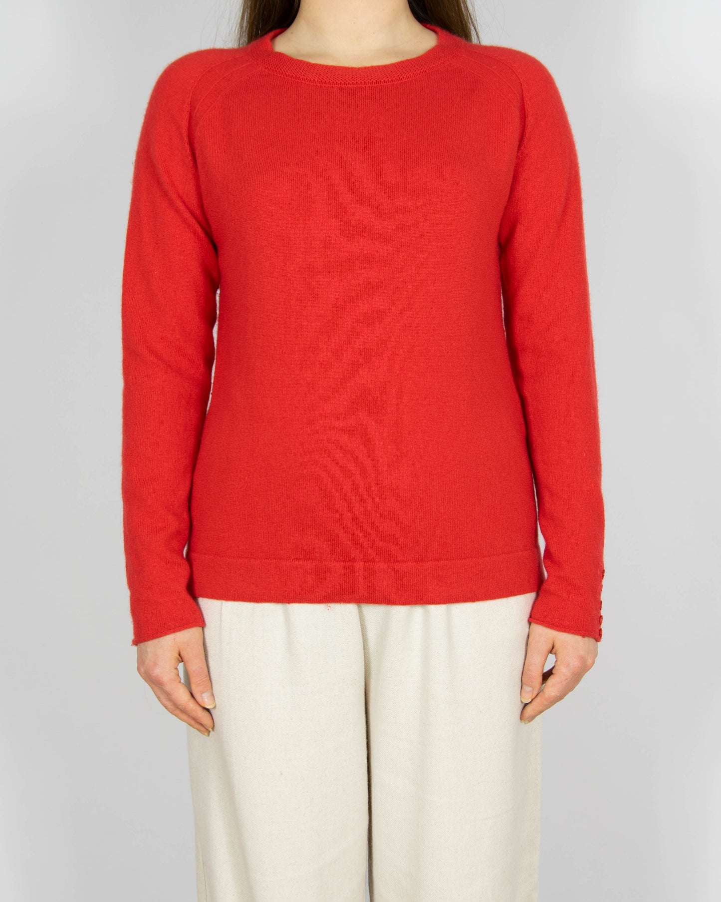 Czerwony wełniano (merino) kaszmirowy sweter AC merino/cashmere