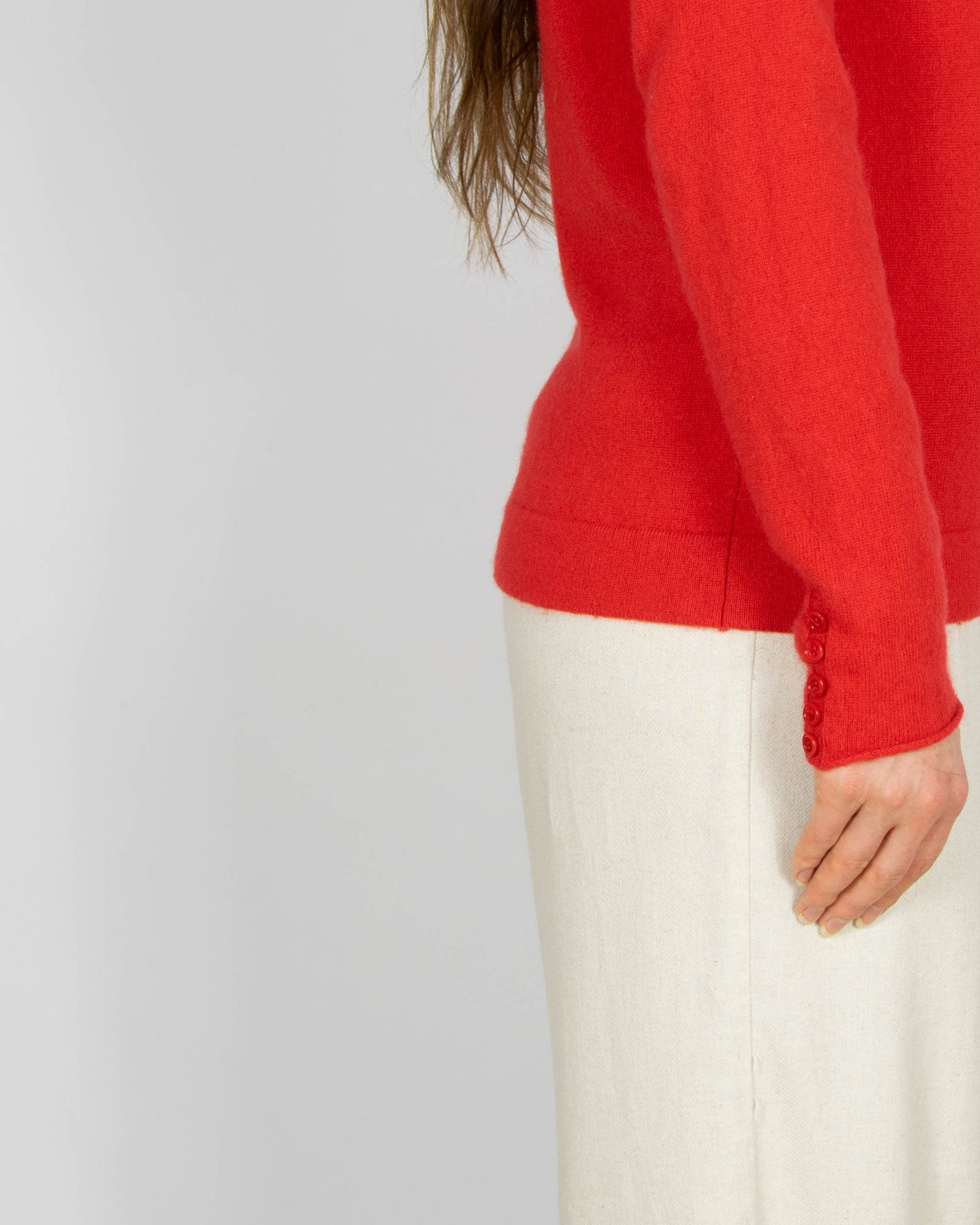 Czerwony wełniano (merino) kaszmirowy sweter AC merino/cashmere -S/M