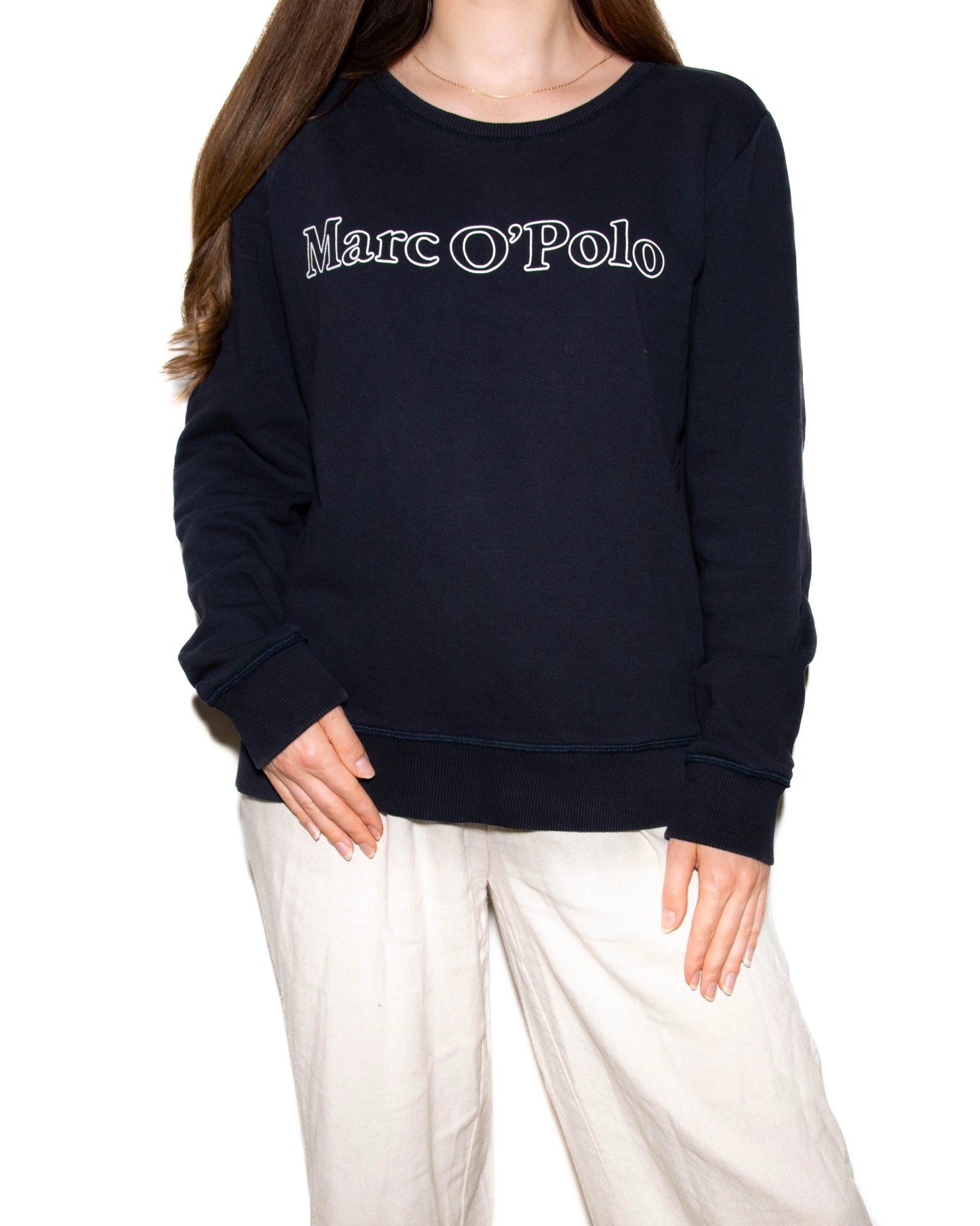 Czarna bawełniana (bawełna organiczna) bluza damska Marc O'Polo - L