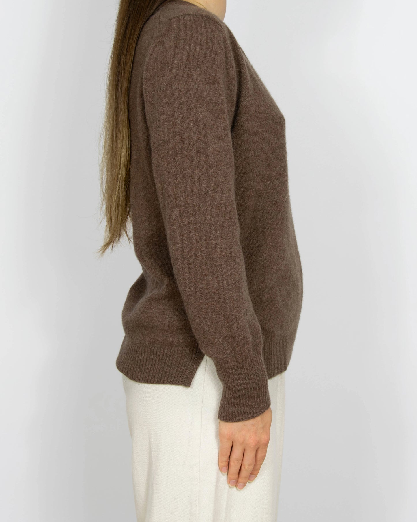 Brązowy kaszmirowy sweter RODIER Maison de Maille - M/L