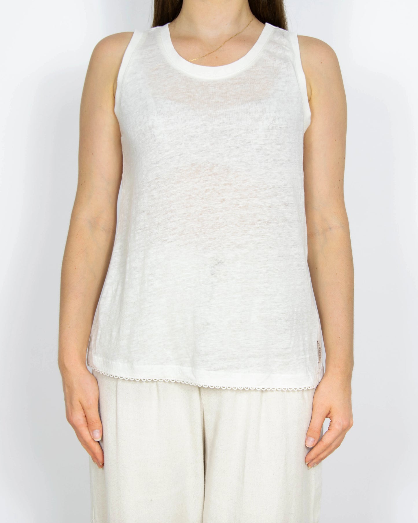 Nowy biały lniany top Scotch & Soda
