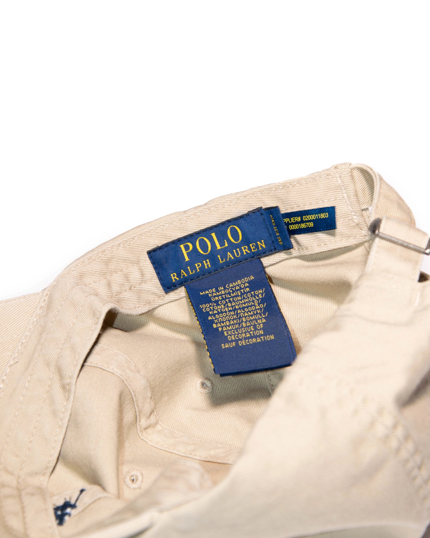 Beżowa bawełniana czapka z daszkiem Ralph Lauren - unisex onesize
