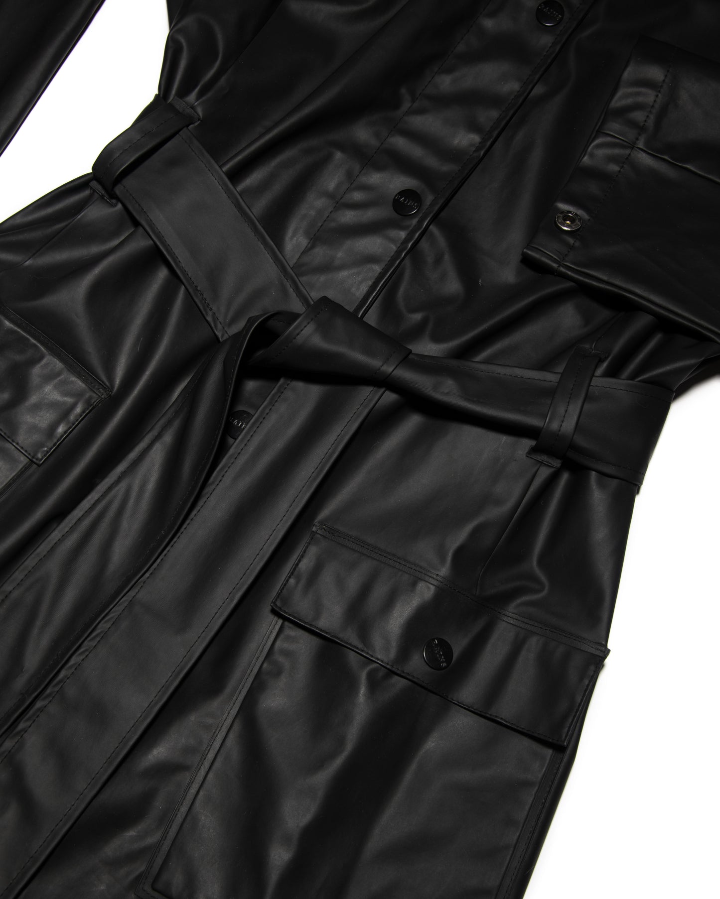 Czarny płaszcz trencz RAINS - M/L