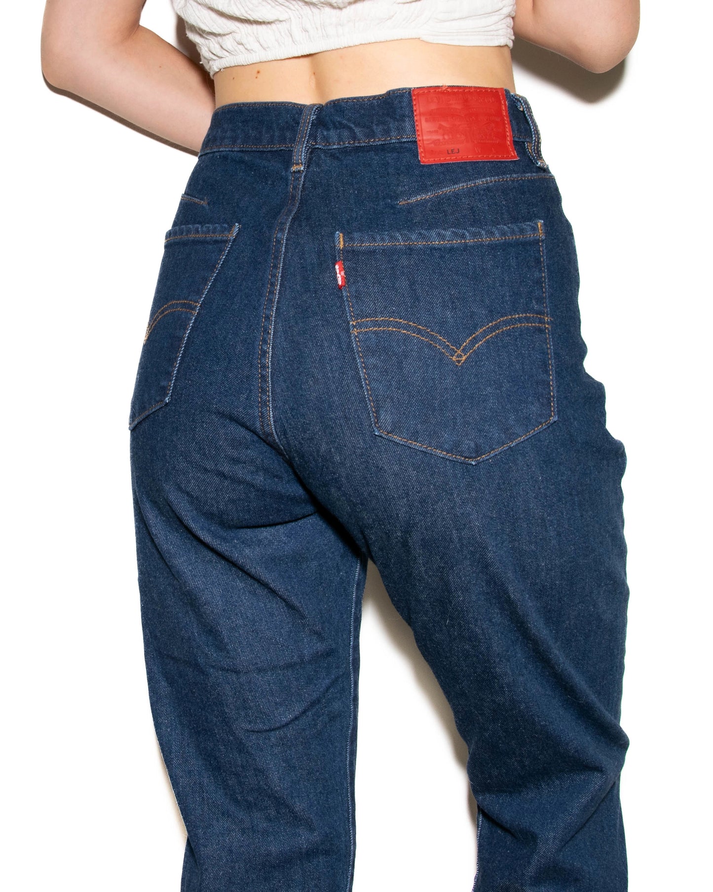Granatowe spodnie z wysokim stanem Levi's Engineered - W29