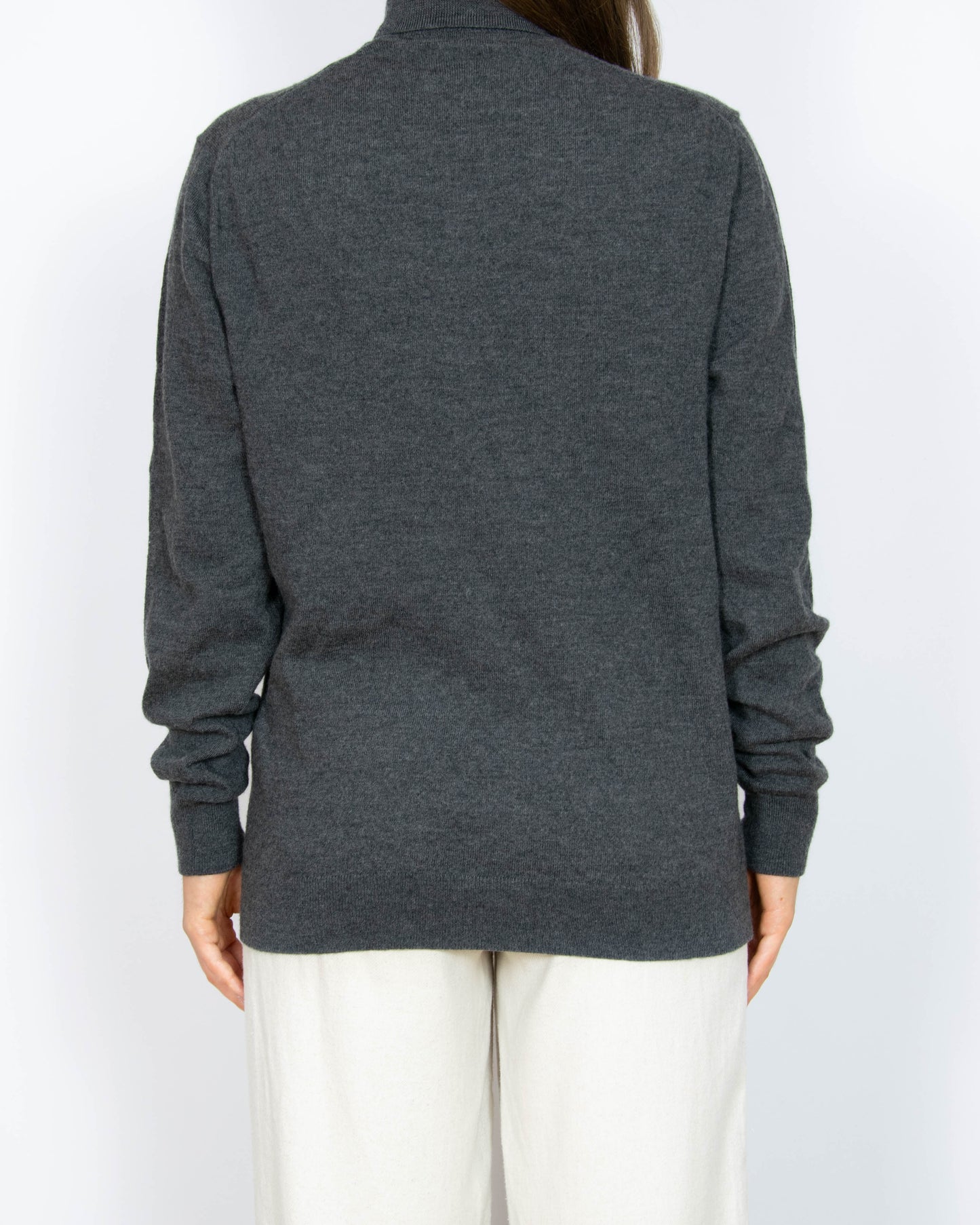 Szary wełniany (superior merino) sweter z golfem Days Like This - L