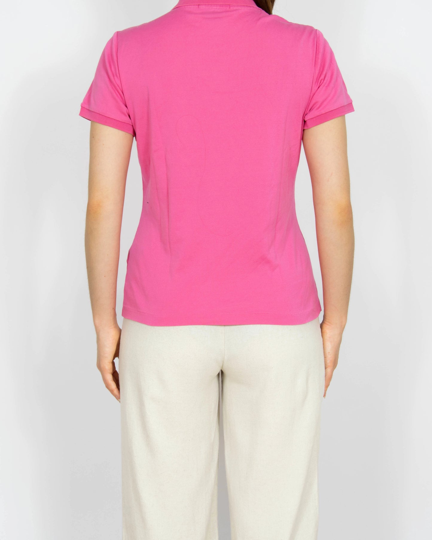 Różowa bawełniana (bawełna merceryzowana) koszulka Ralph Lauren - M/L