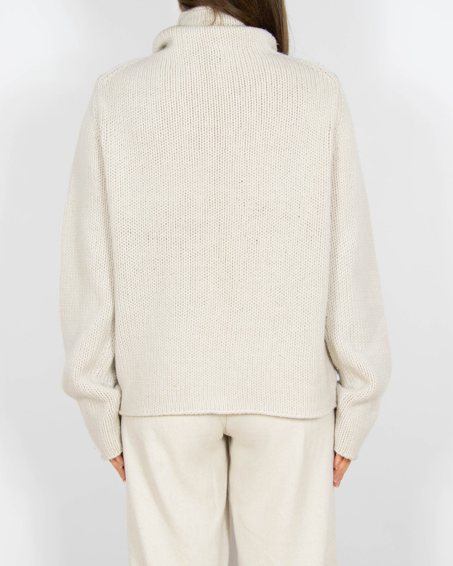 Kremowy wełniany (merino) sweter Marc O'Polo - XL