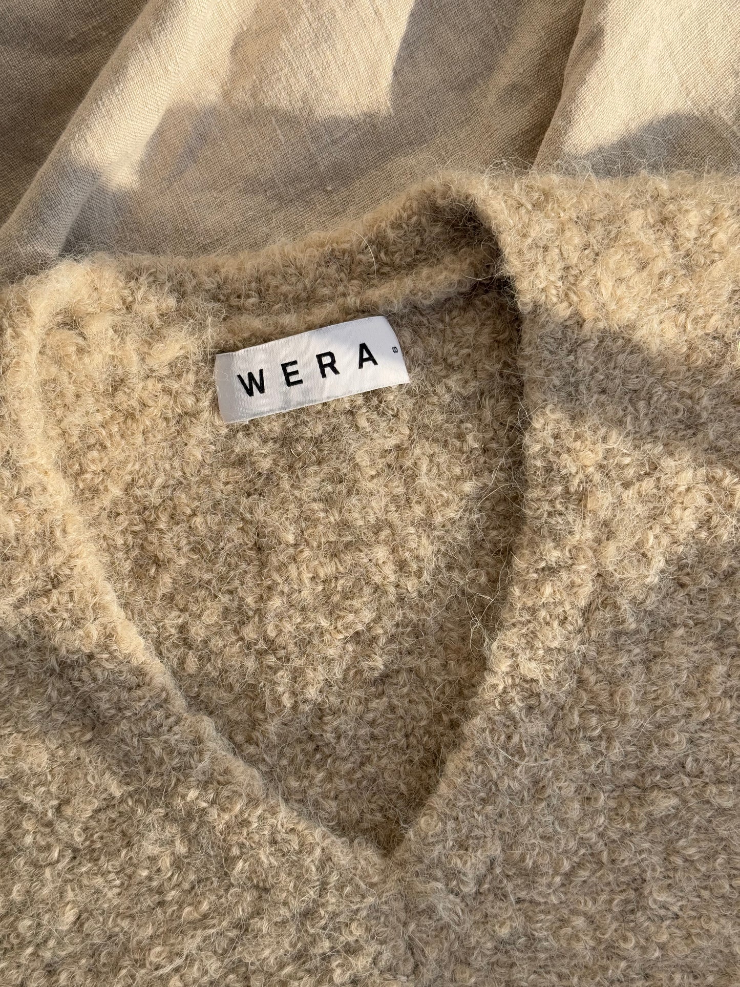 Beżowy (wełna + alpaka) sweter WERA - S/M