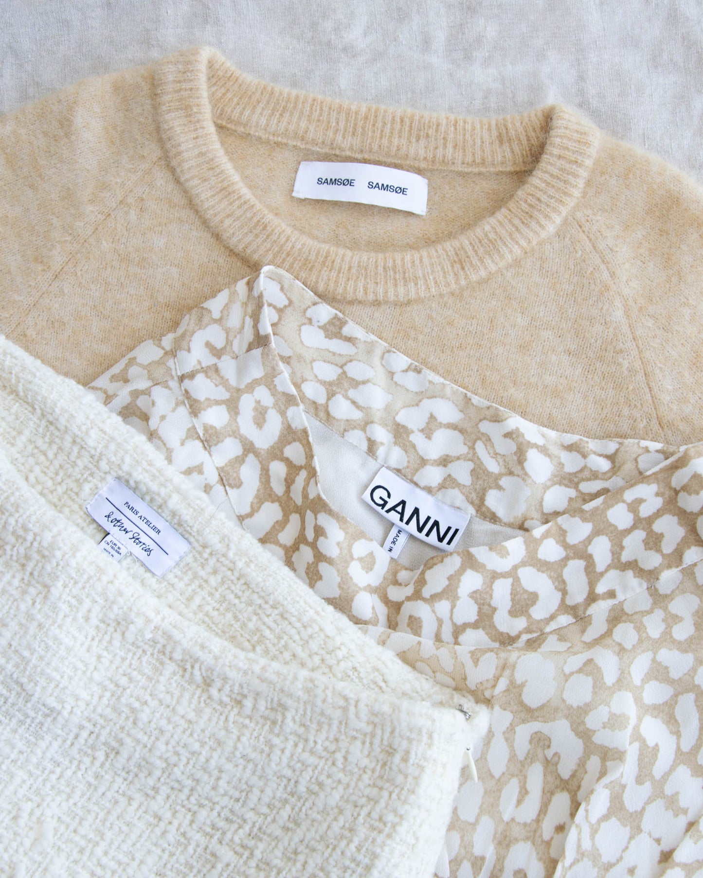 Beżowy (alpaka + merino) sweter Samsoe Samsoe - XS