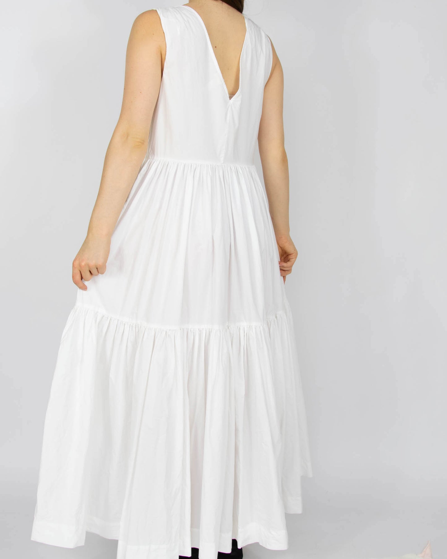 Biała bawełniana sukienka maxi H&M Premium - S
