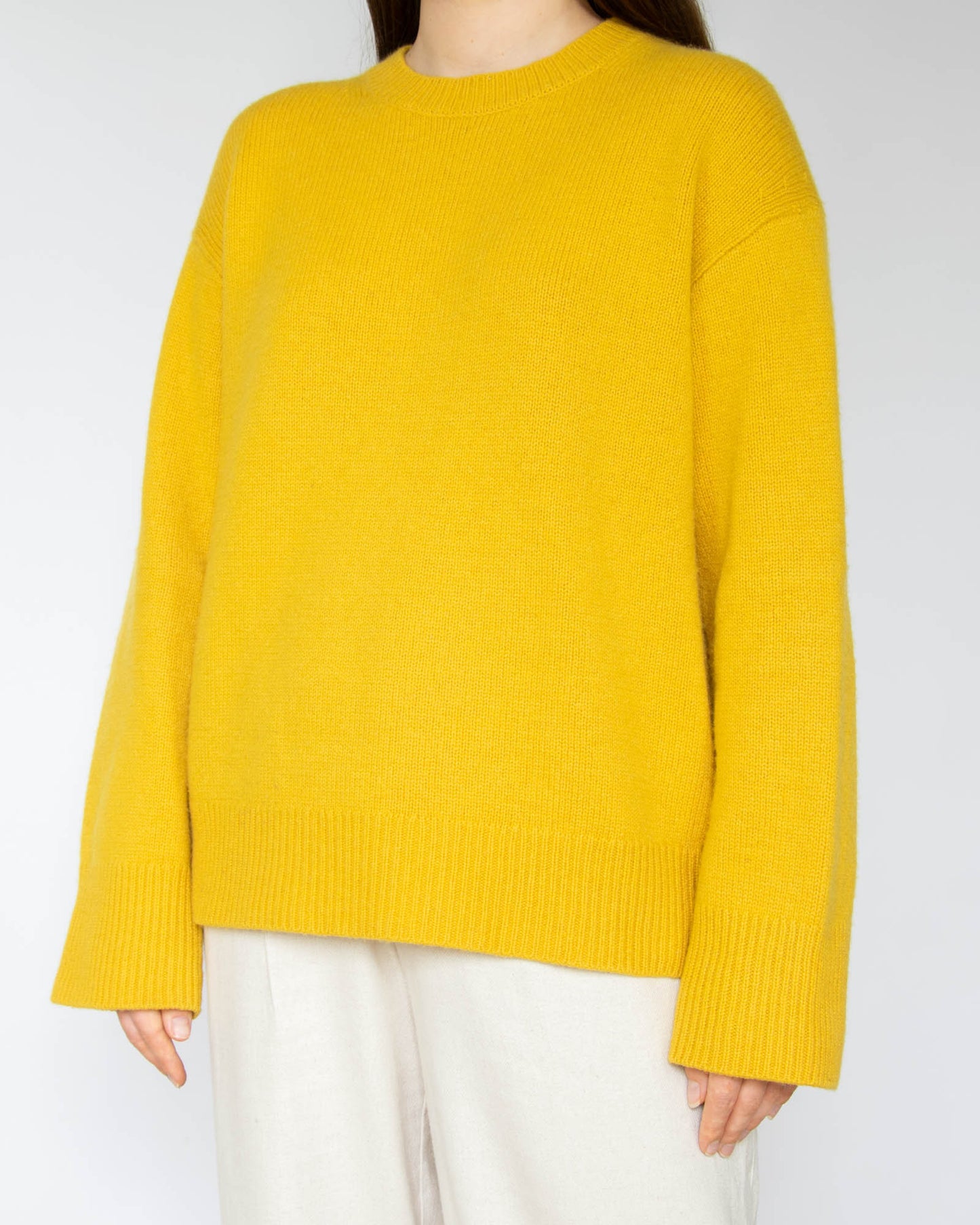 Żółty (merino + kaszmir) sweter INSIEME - S/M