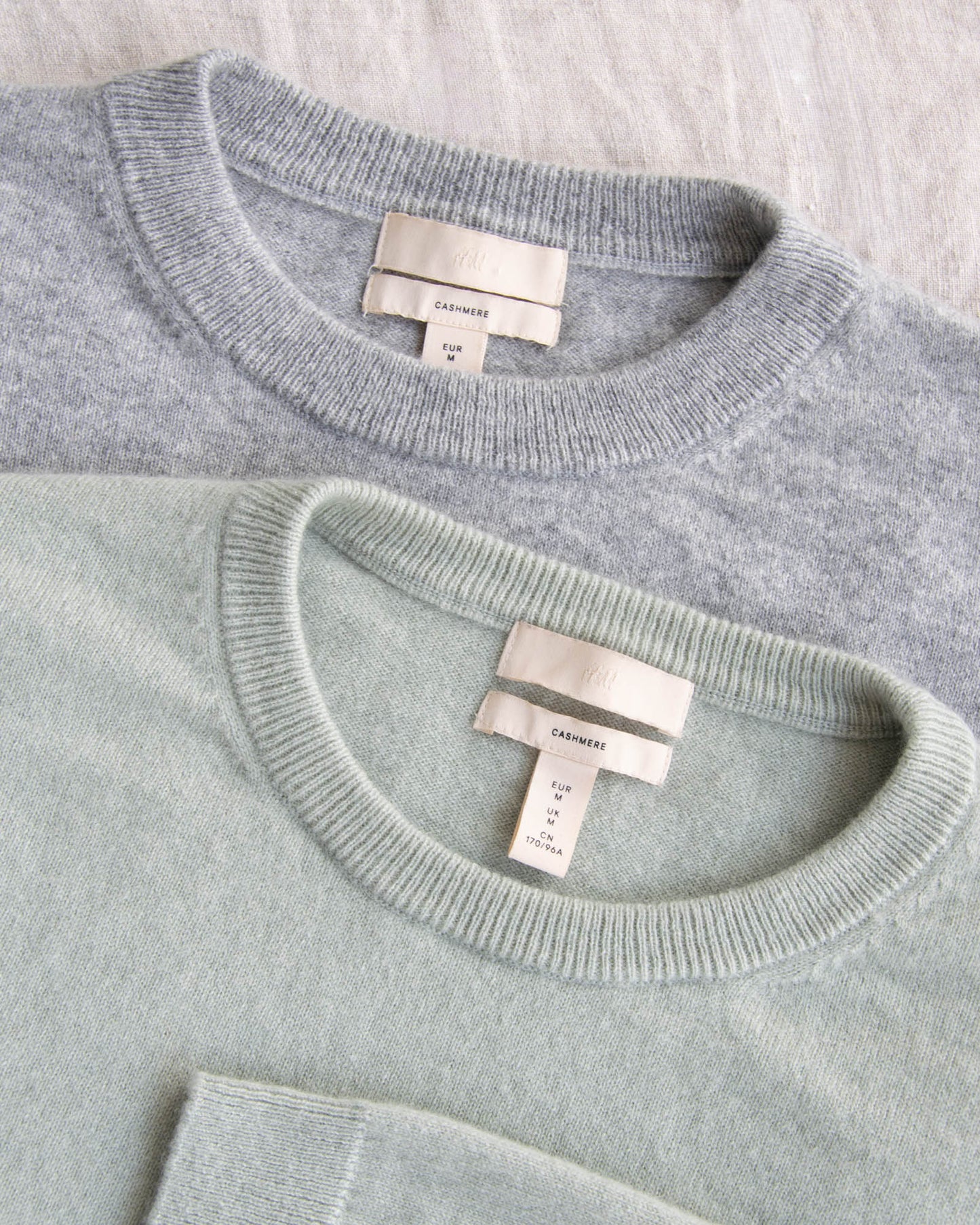 Miętowy kaszmirowy sweter oversize H&M - M