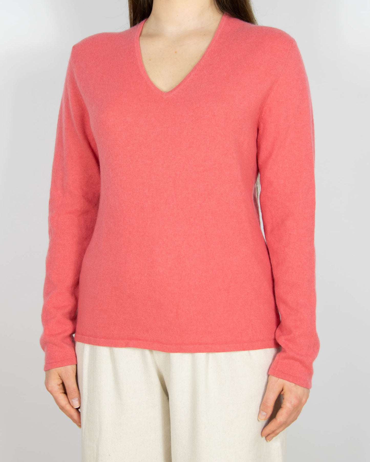 Malinowy kaszmirowy sweter ALLUDE - M