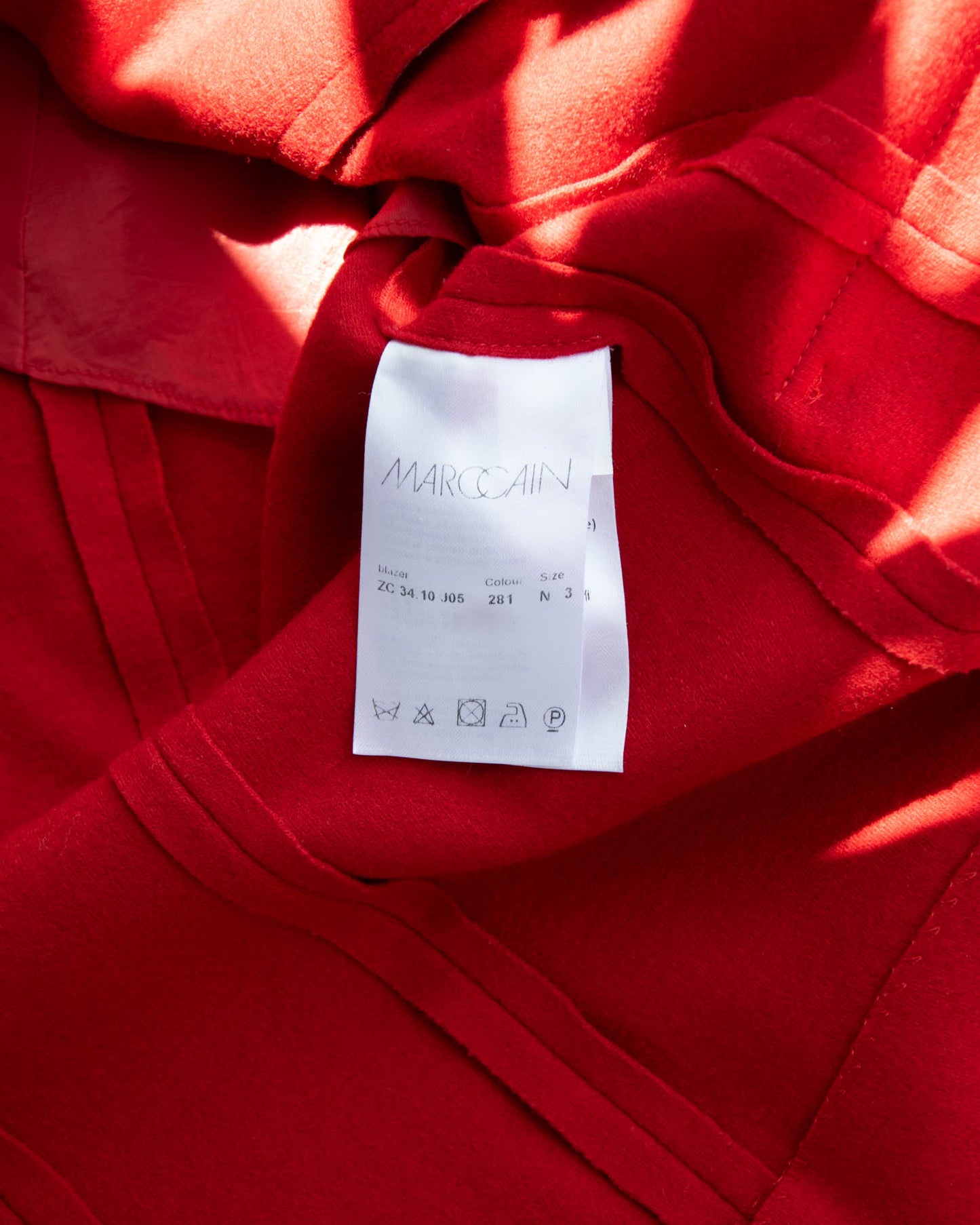 Czerwony (wełna + kaszmir) blazer MARC CAIN - M