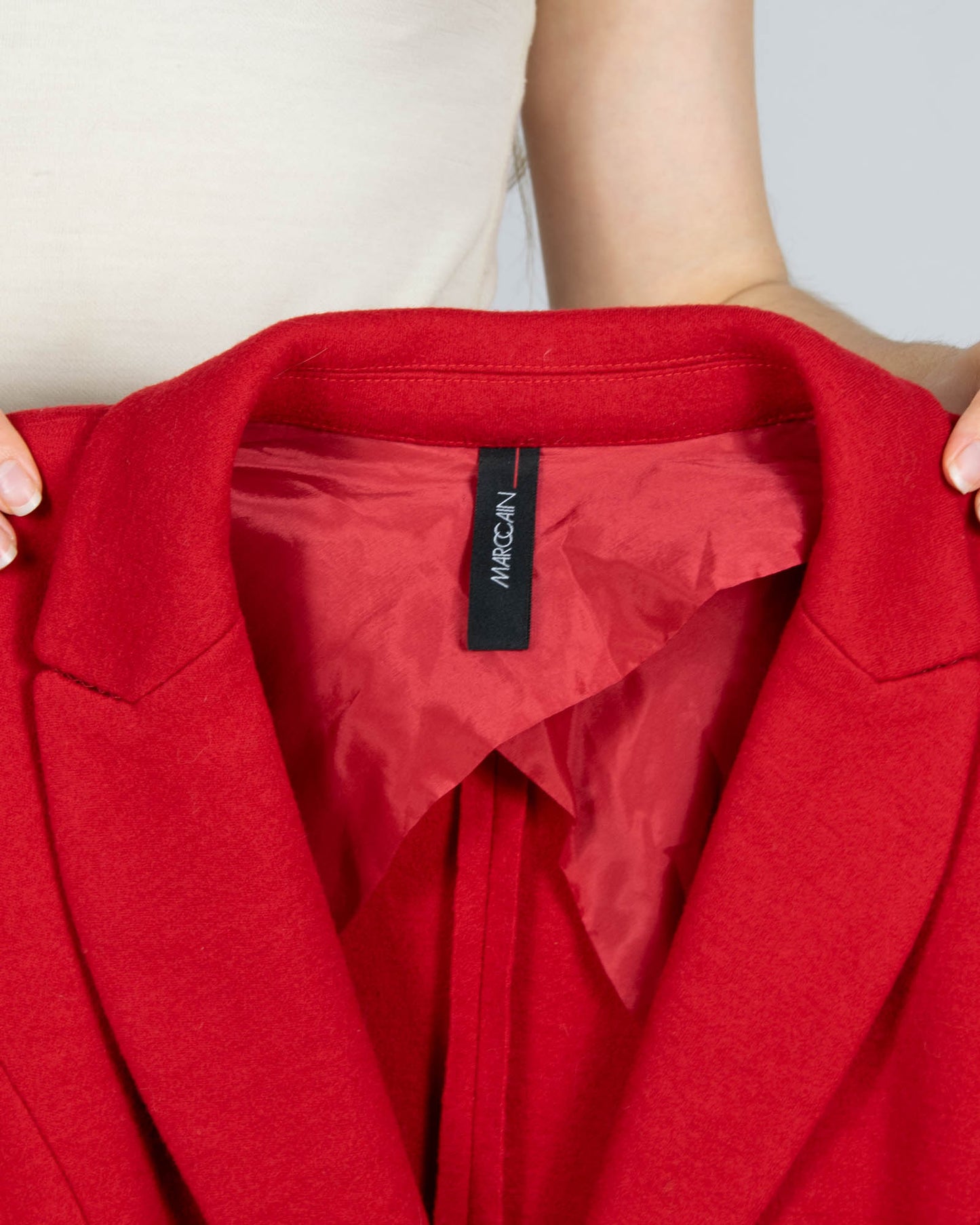 Czerwony (wełna + kaszmir) blazer MARC CAIN - M