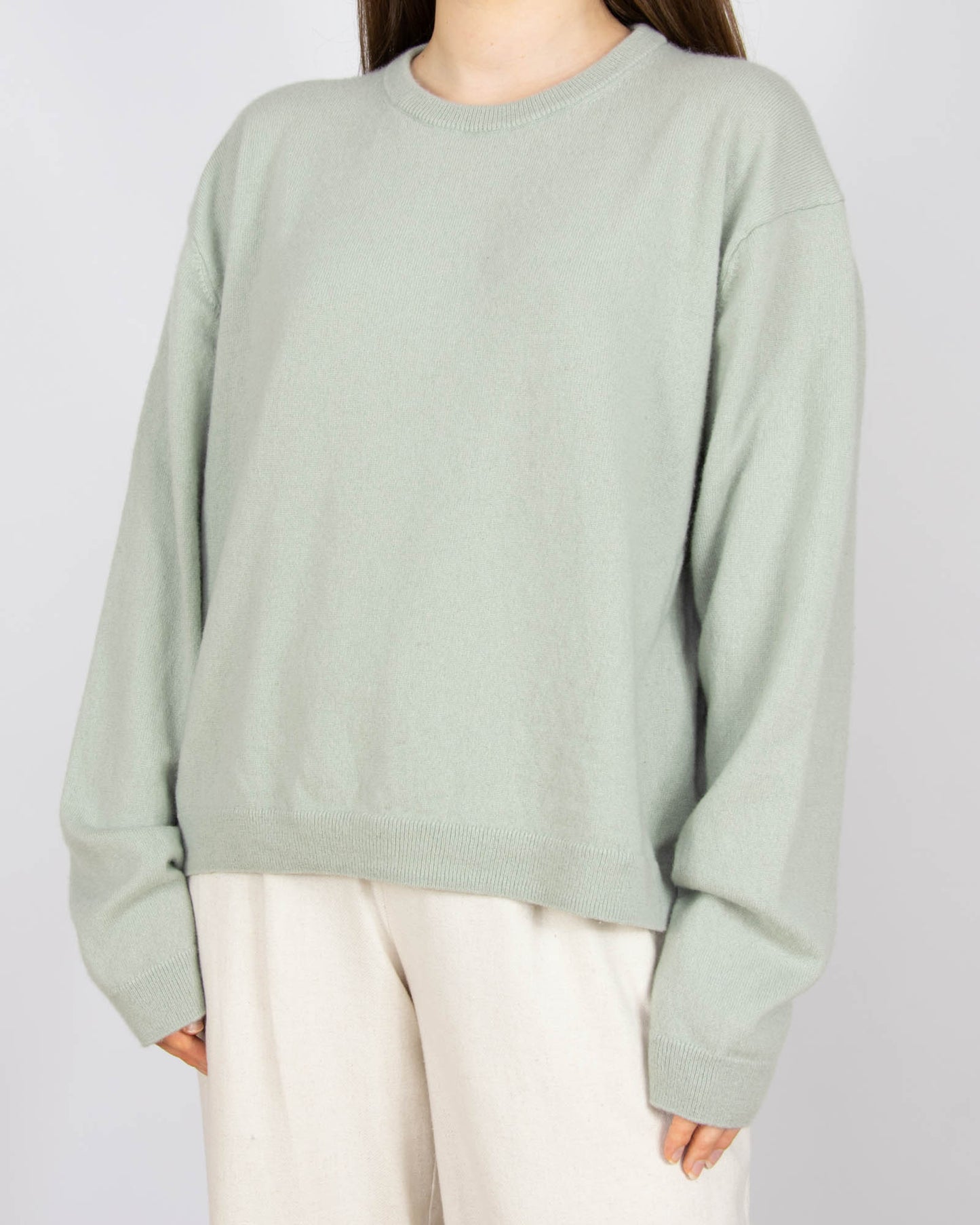 Miętowy kaszmirowy sweter oversize H&M - M