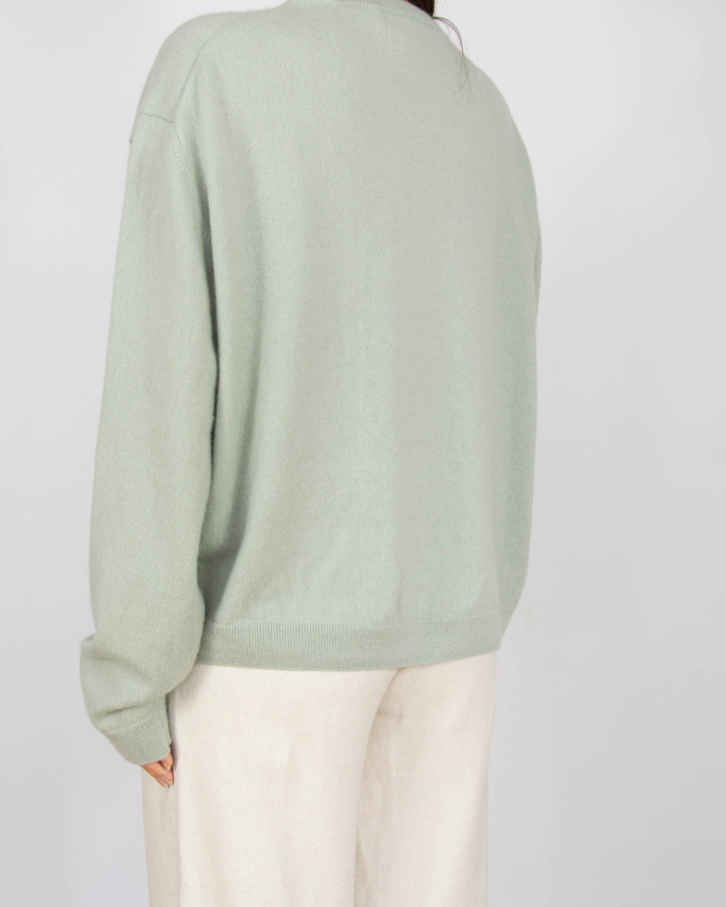 Miętowy kaszmirowy sweter oversize H&M - M
