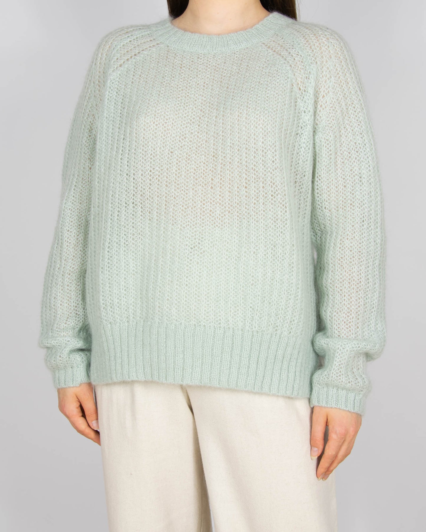 Miętowy moherowy sweter HALLHUBER