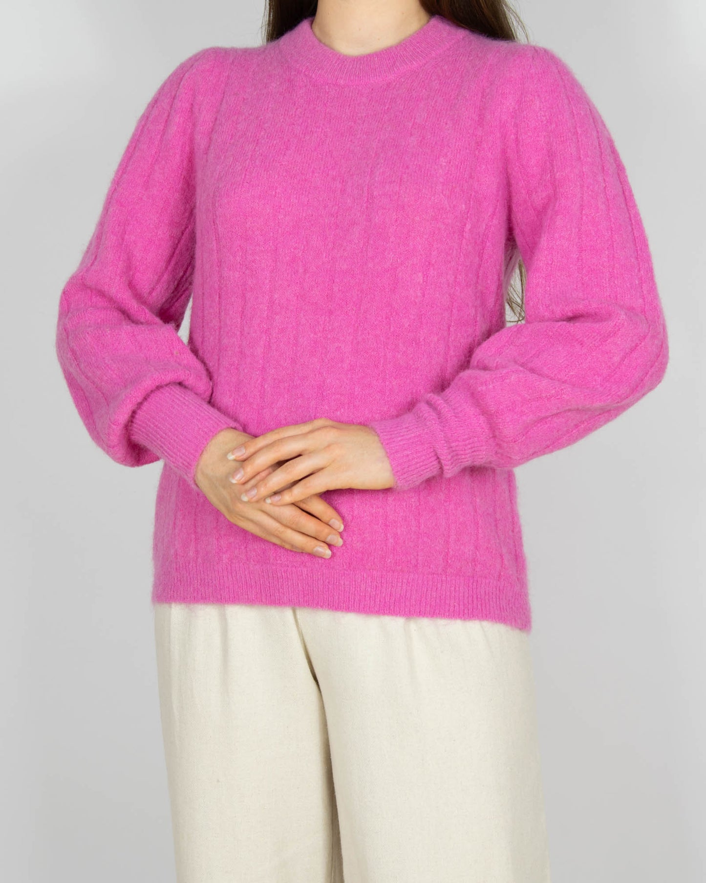 Różowy wełniany sweter Selected Femme