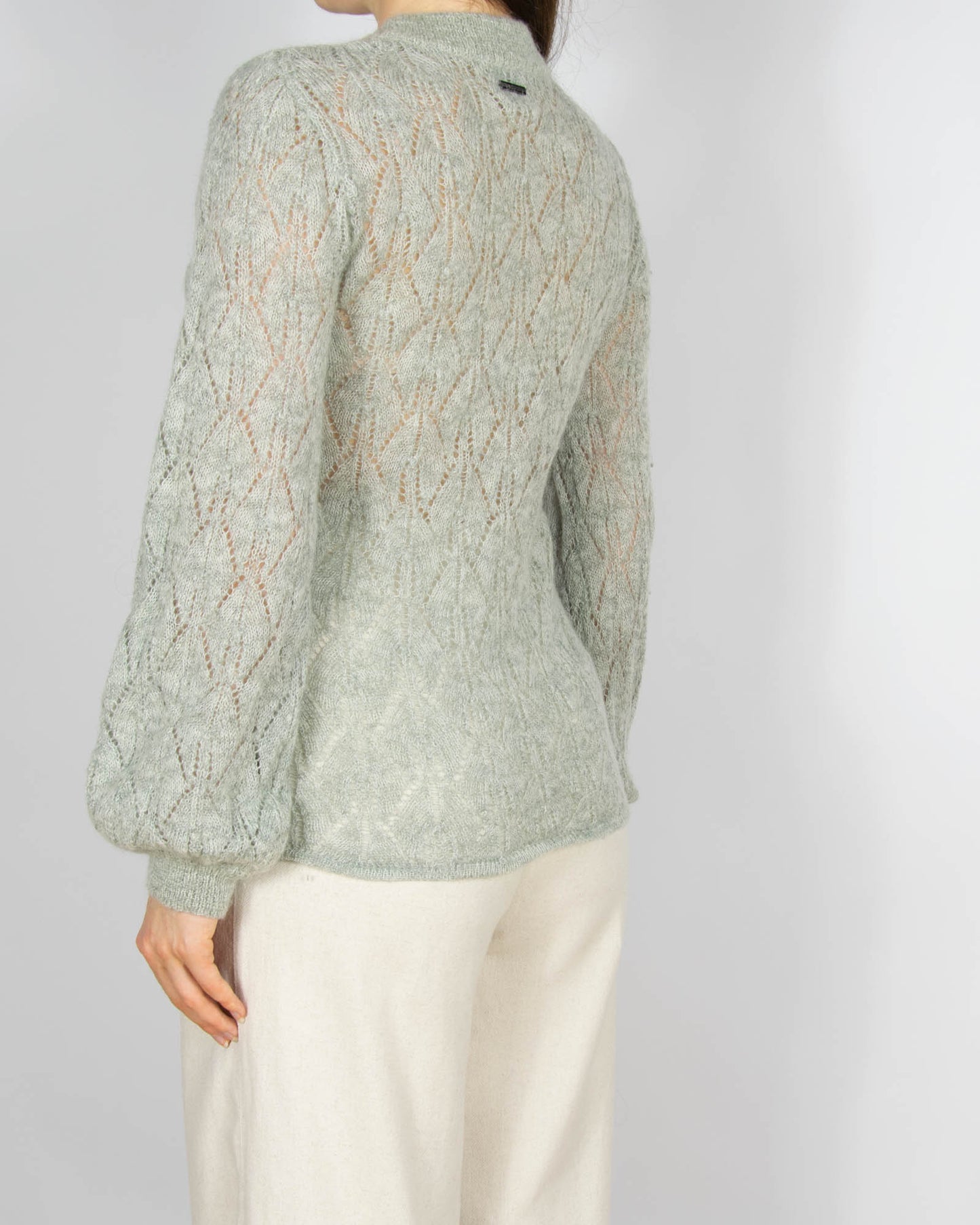 Szałwiowy (wełna + moher) sweter Urban Pioneers - S