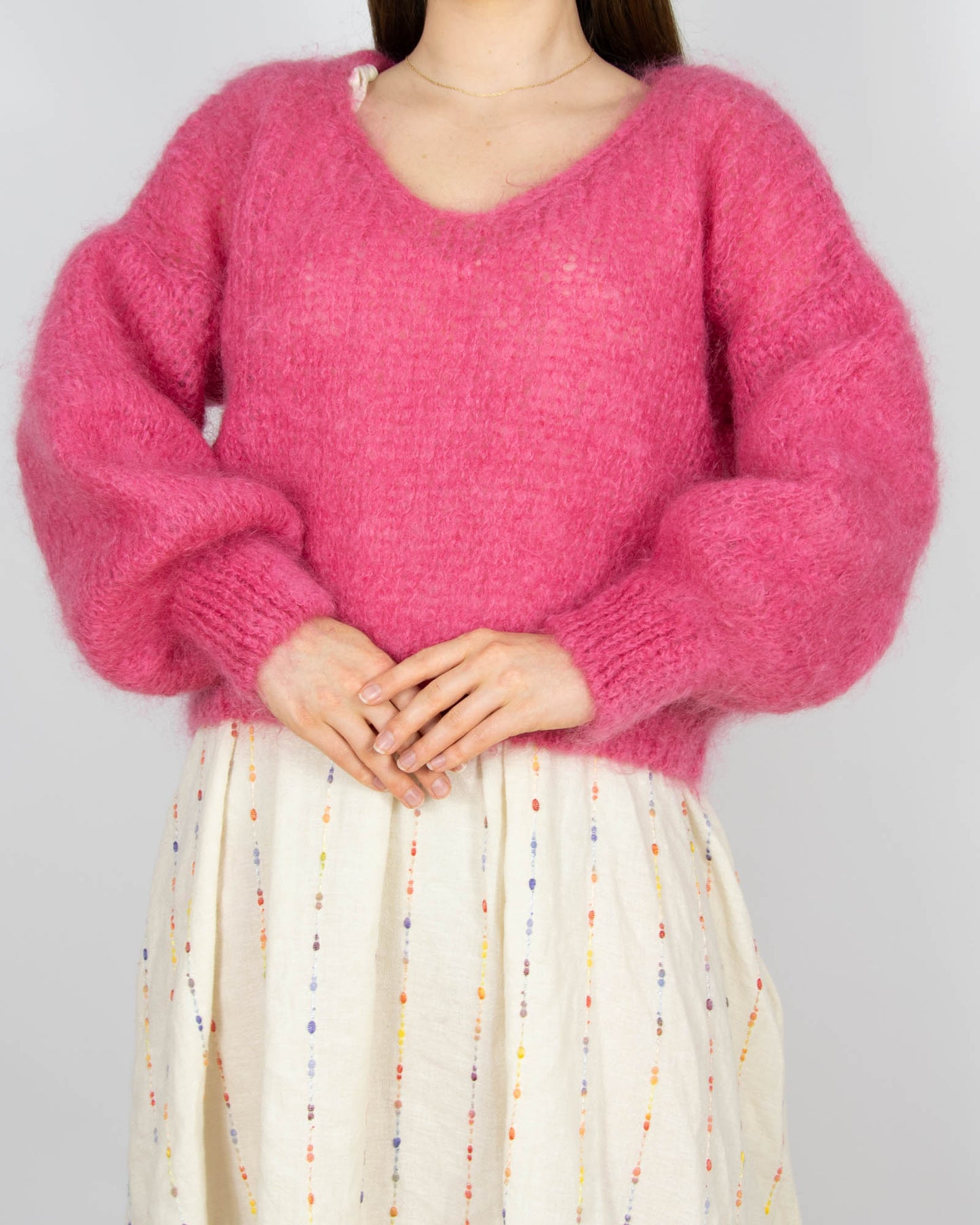 Różowy moherowy sweter AMERICANDREAMS