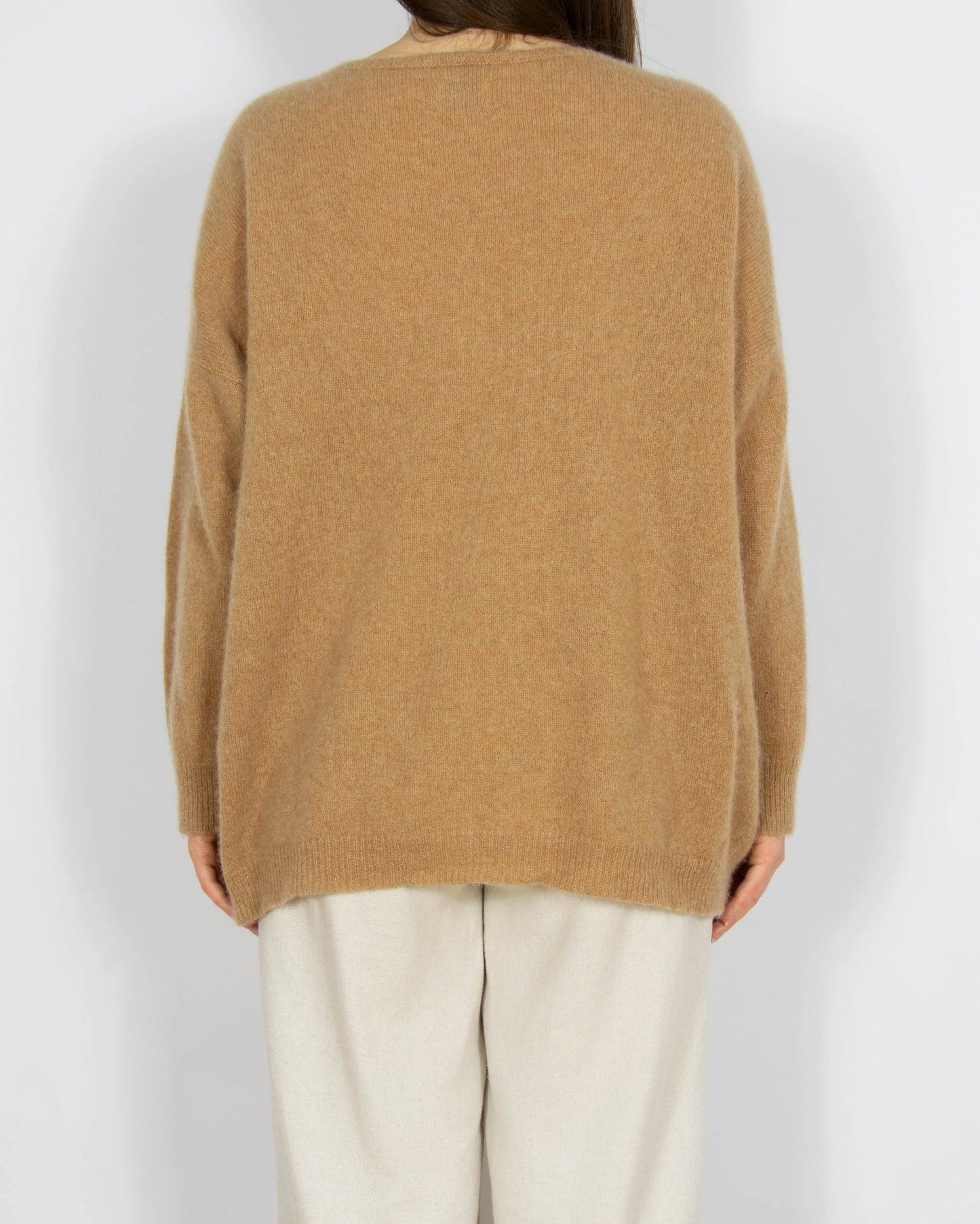 Beżowy kaszmirowy sweter Calimar - L/XL