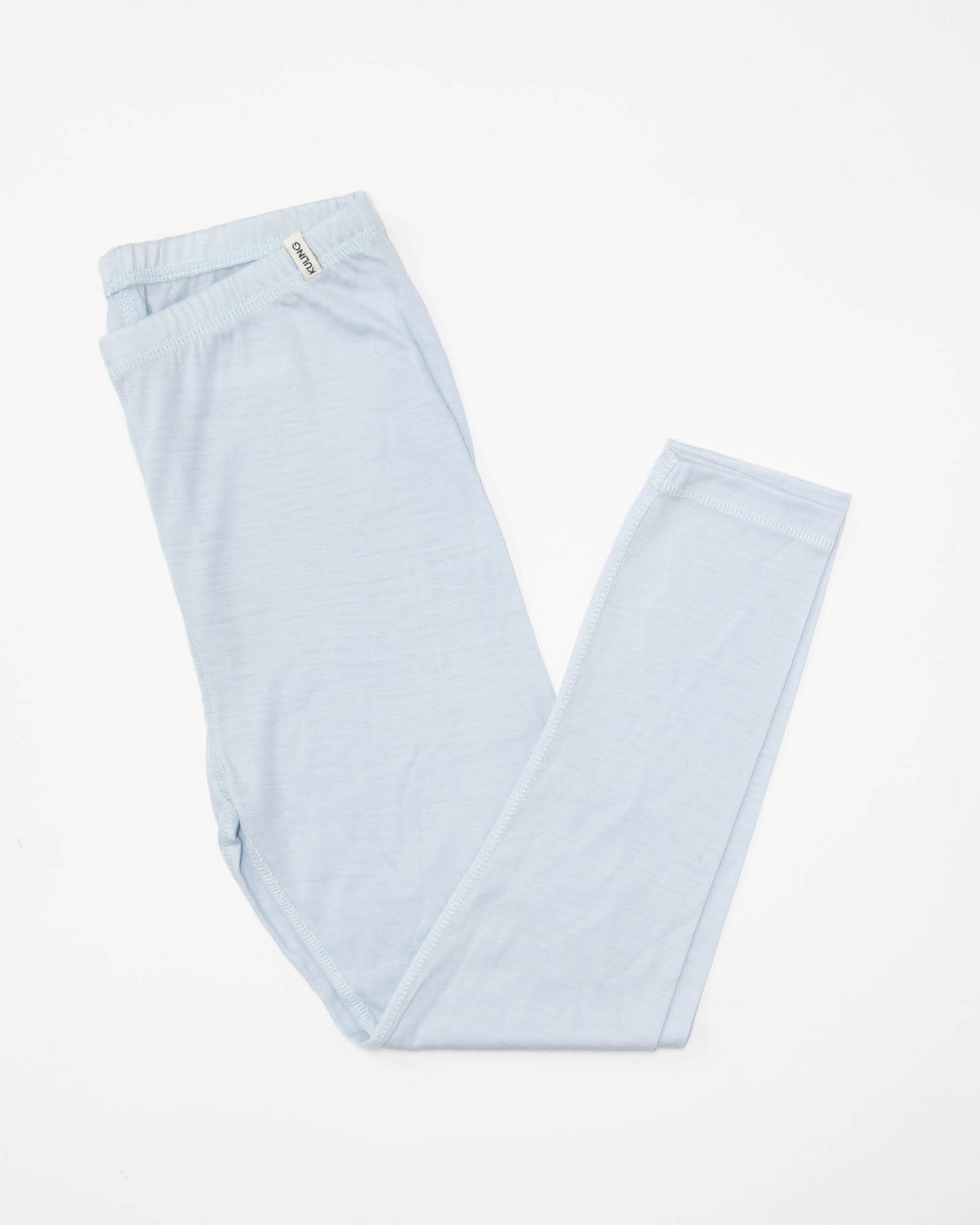 Błękitne wełniane (merino) legginsy dziecięce KULING - 146/152