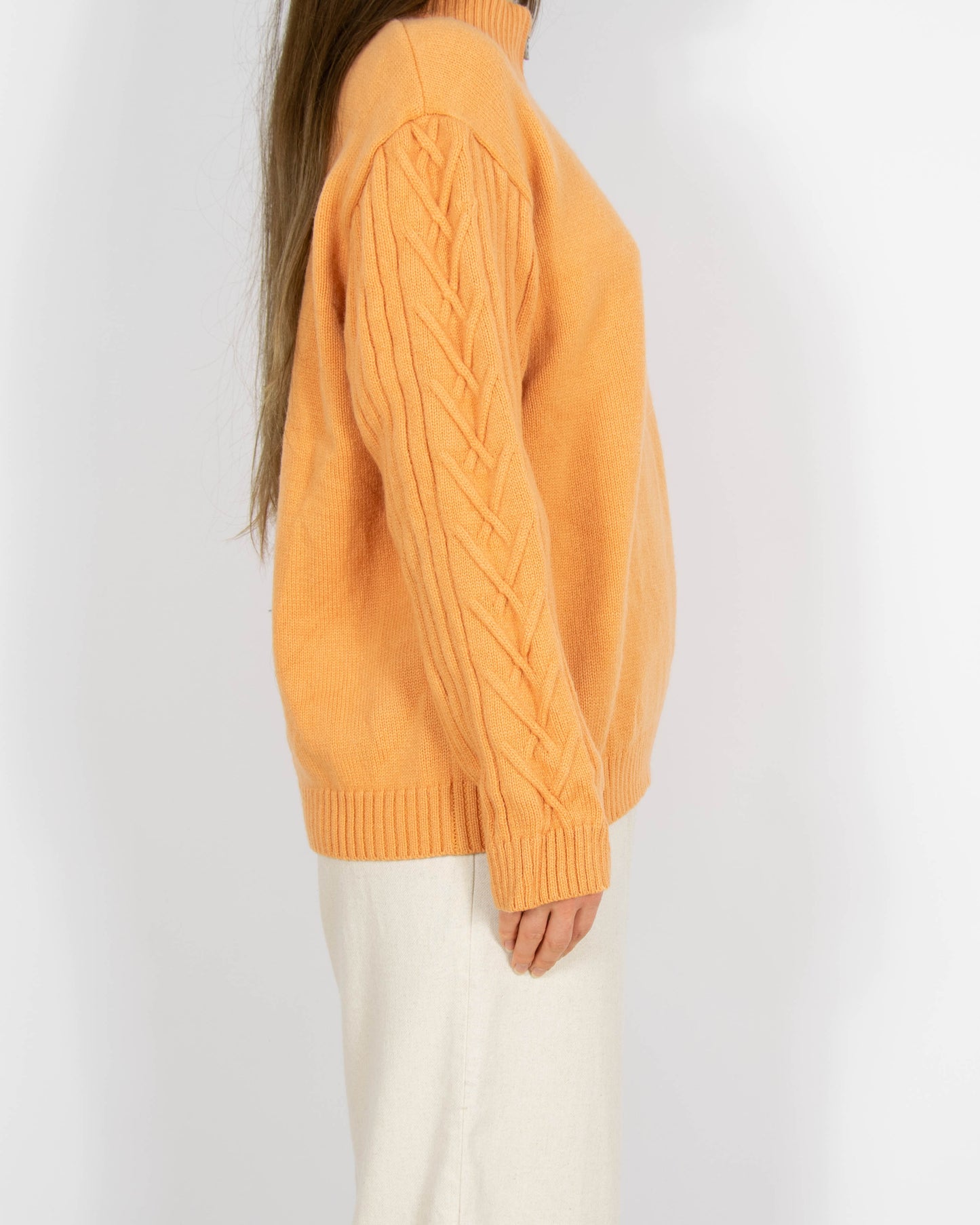 Pastelowy pomarańczowy wełniany sweter Bogner - M/L