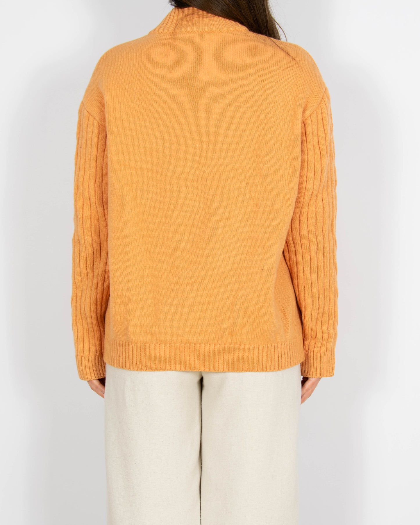 Pastelowy pomarańczowy wełniany sweter Bogner - M/L