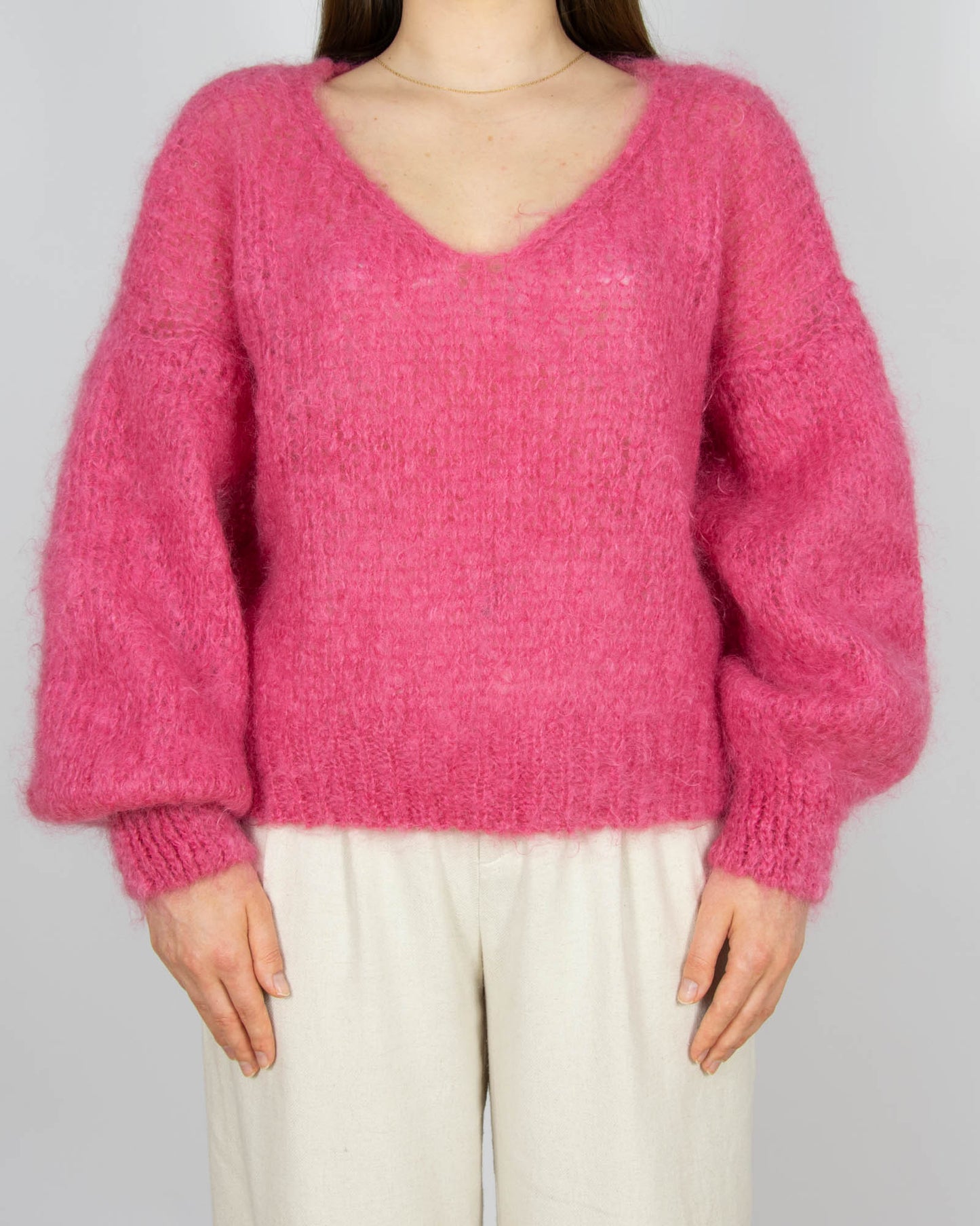 Różowy moherowy sweter AMERICANDREAMS - S/M