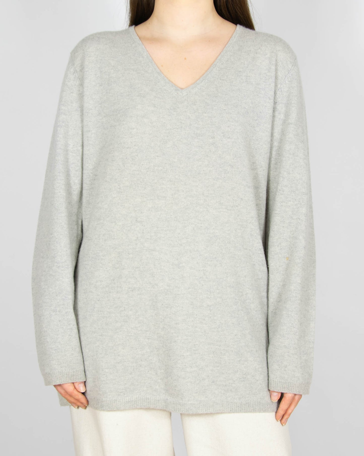 Szary kaszmirowy sweter AVENUE FOCH - XL