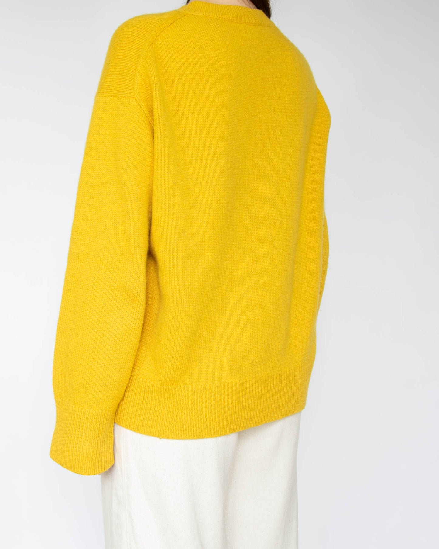 Żółty (merino + kaszmir) sweter INSIEME - S/M