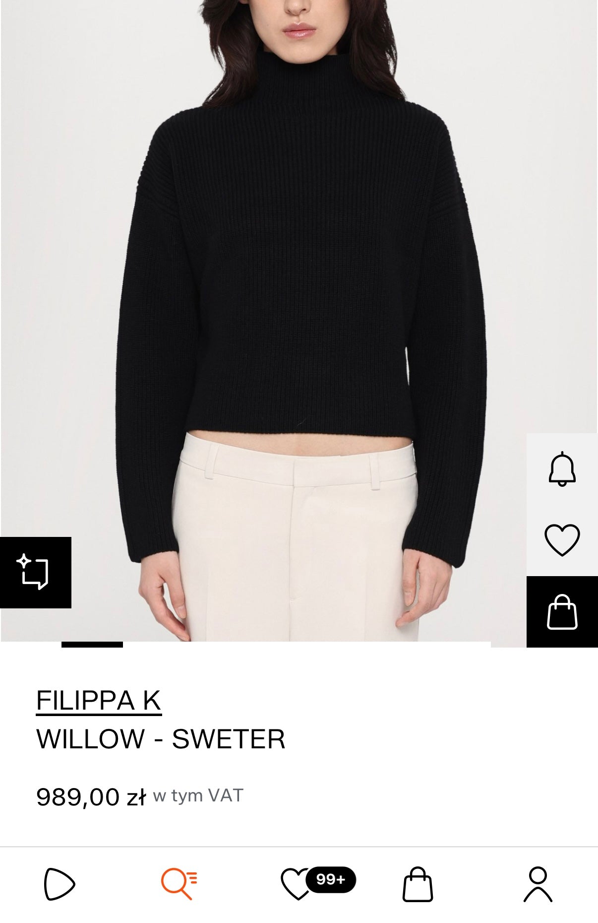 Ciemnogranatowy (merino) sweter FILIPPA K - M/L