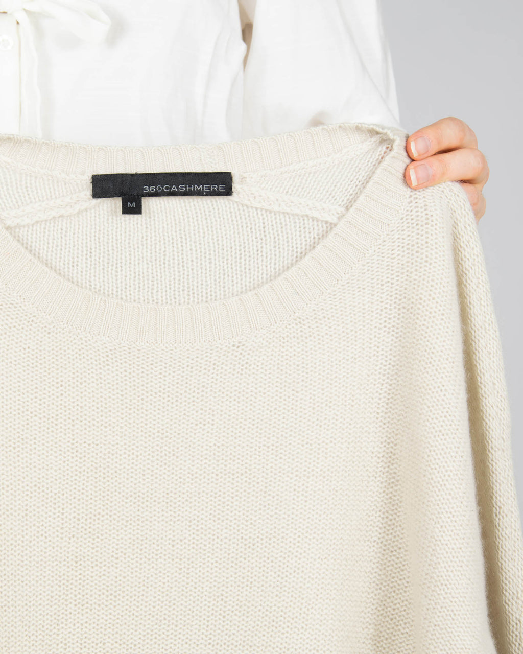 Beżowy kaszmirowy sweter 360 CASHMERE - M