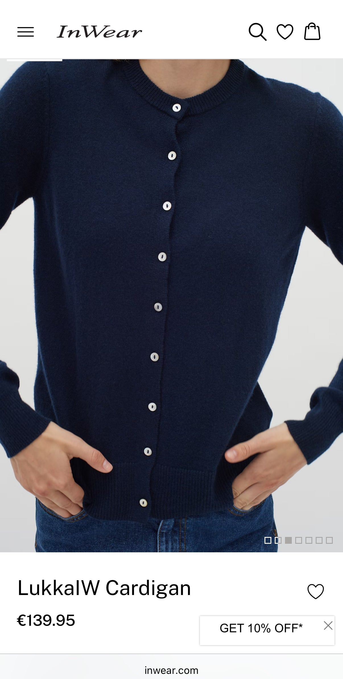 Granatowy kaszmirowy kardigan InWear - M