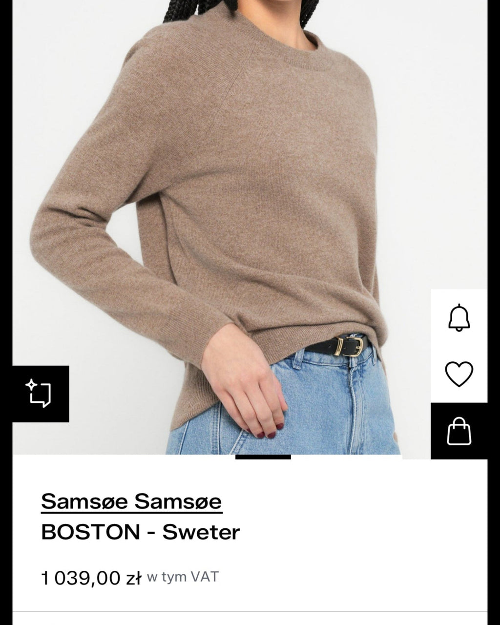 Brązowo pomarańczowy kaszmirowy sweter Samsoe Samsoe - L/XL